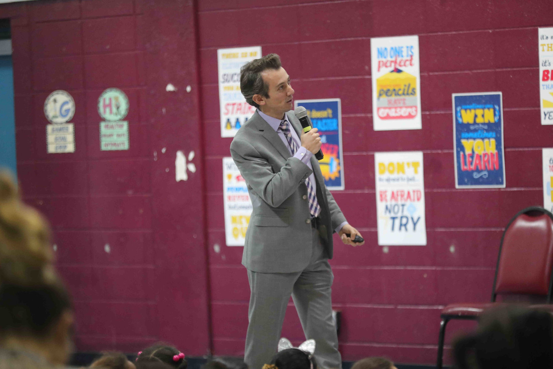 Meteorologist Joe Martucci at South Main School